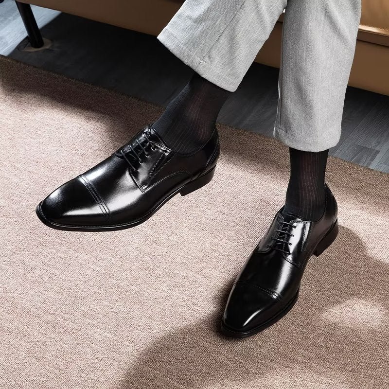 Formele Herenschoenen Derby-schoenen Met Prachtig Patroon - Zwart