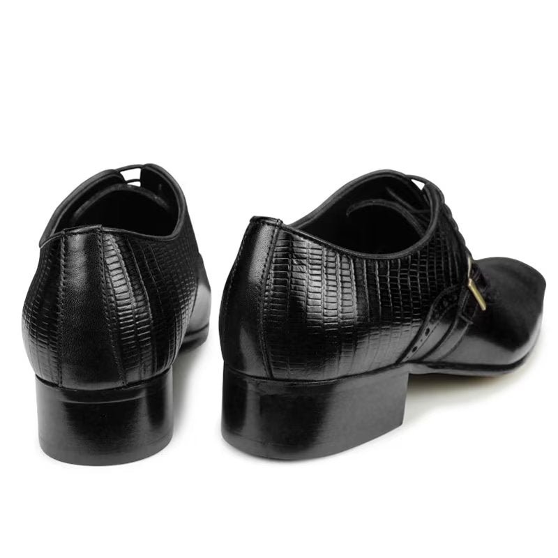 Formele Herenschoenen Echt Leer Elegante Bruiloftsbrogueschoenen - Zwart