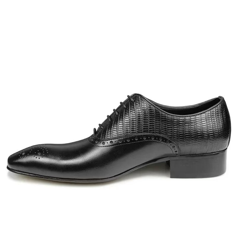 Formele Herenschoenen Echt Leer Elegante Bruiloftsbrogueschoenen - Zwart