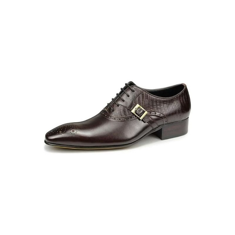 Formele Herenschoenen Echt Leer Elegante Bruiloftsbrogueschoenen - Koffie