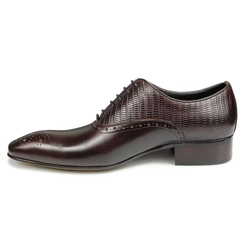 Formele Herenschoenen Echt Leer Elegante Bruiloftsbrogueschoenen - Koffie