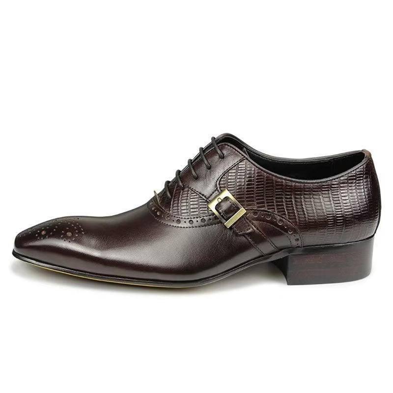 Formele Herenschoenen Echt Leer Elegante Bruiloftsbrogueschoenen - Koffie