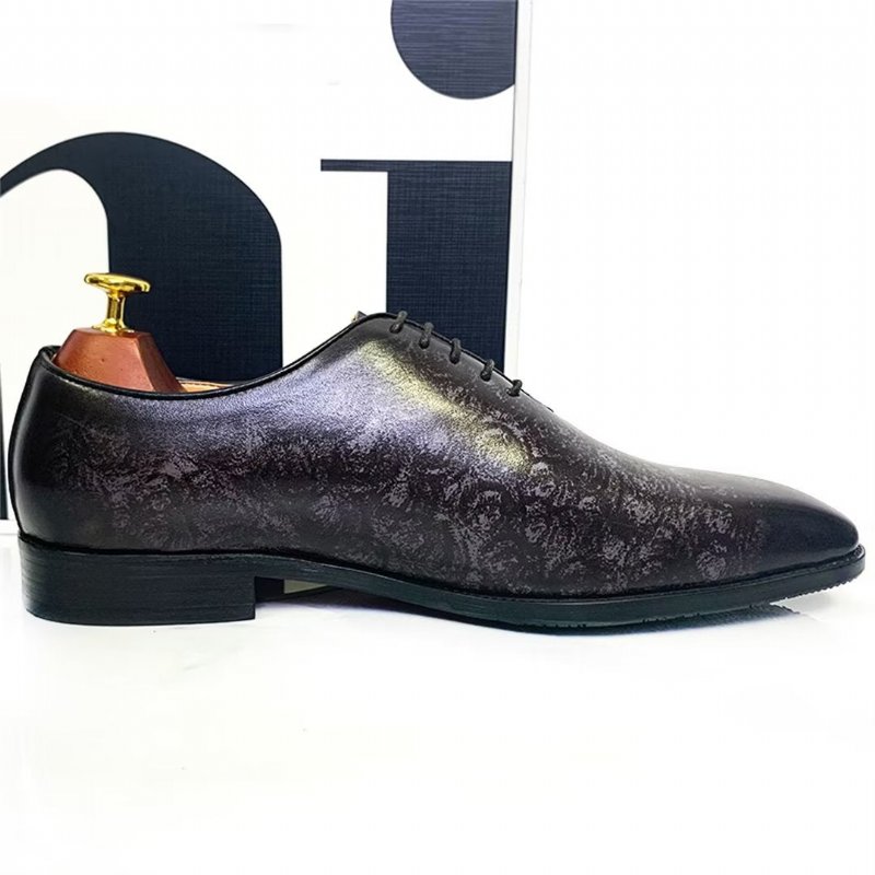 Formele Herenschoenen Echte Stijlvolle Nette Schoenen Met Vierkante Neus - Zwart