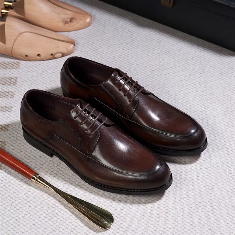 Formele Herenschoenen Eigentijdse Charme-veterschoenen - Koffie