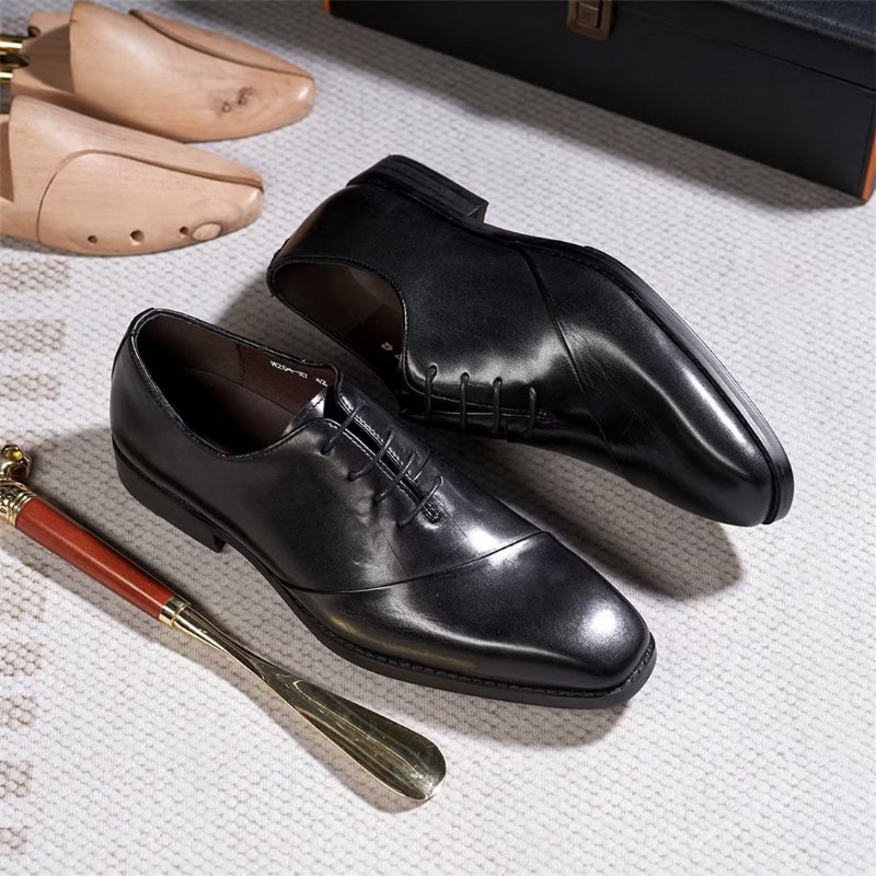 Formele Herenschoenen Executive Elegantie Lederen Schoenen - Groen