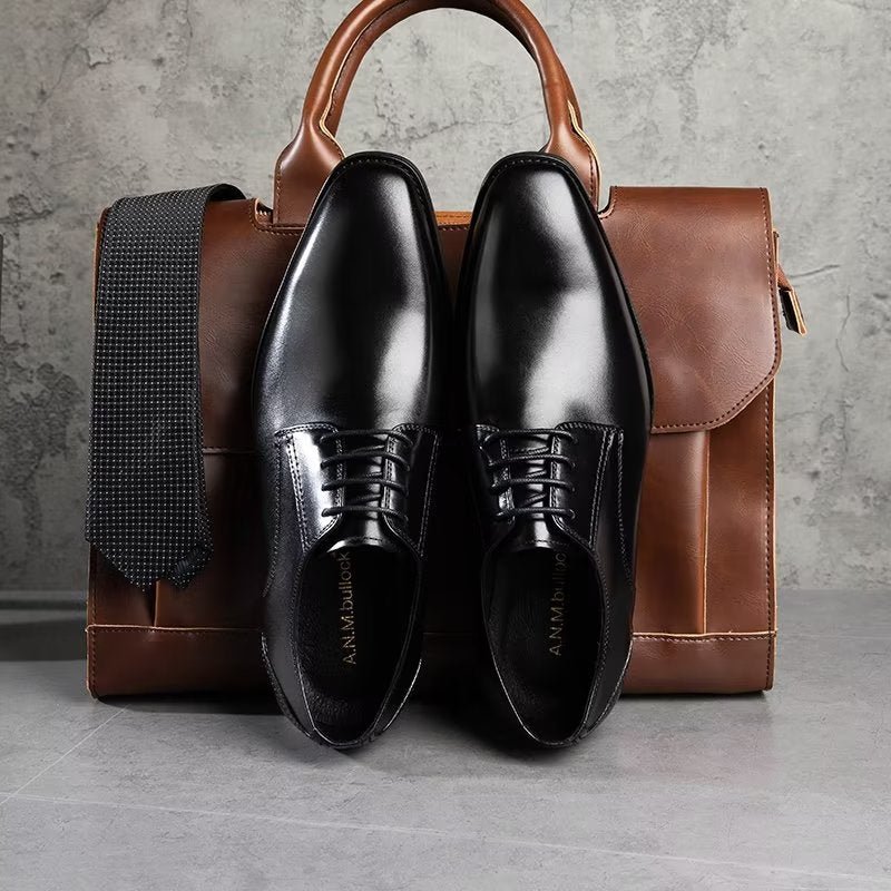 Formele Herenschoenen Exquise Patroon Derbies Nette Schoenen - Zwart