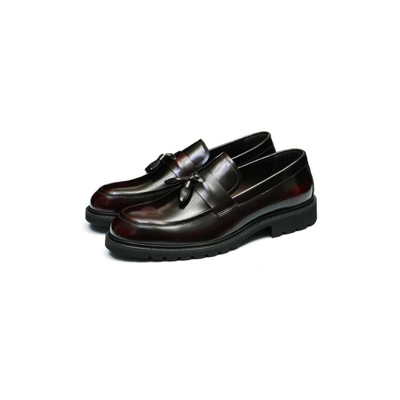 Formele Herenschoenen Klassieke Instappers Met Kwastjes - Bordeauxrood