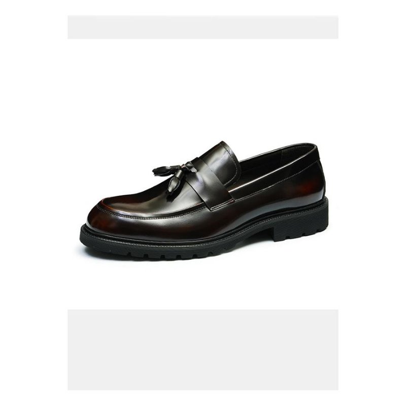 Formele Herenschoenen Klassieke Instappers Met Kwastjes - Bordeauxrood