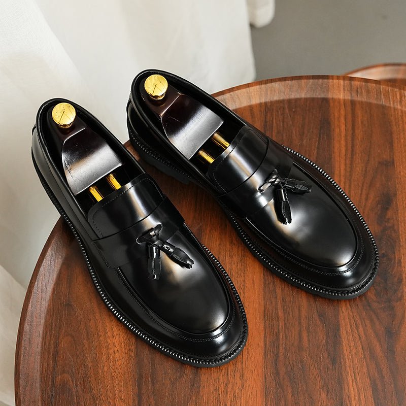 Formele Herenschoenen Klassieke Instappers Met Kwastjes - Zwart