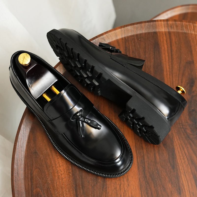 Formele Herenschoenen Klassieke Instappers Met Kwastjes - Zwart