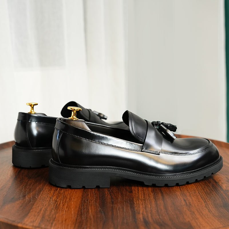 Formele Herenschoenen Klassieke Instappers Met Kwastjes - Zwart