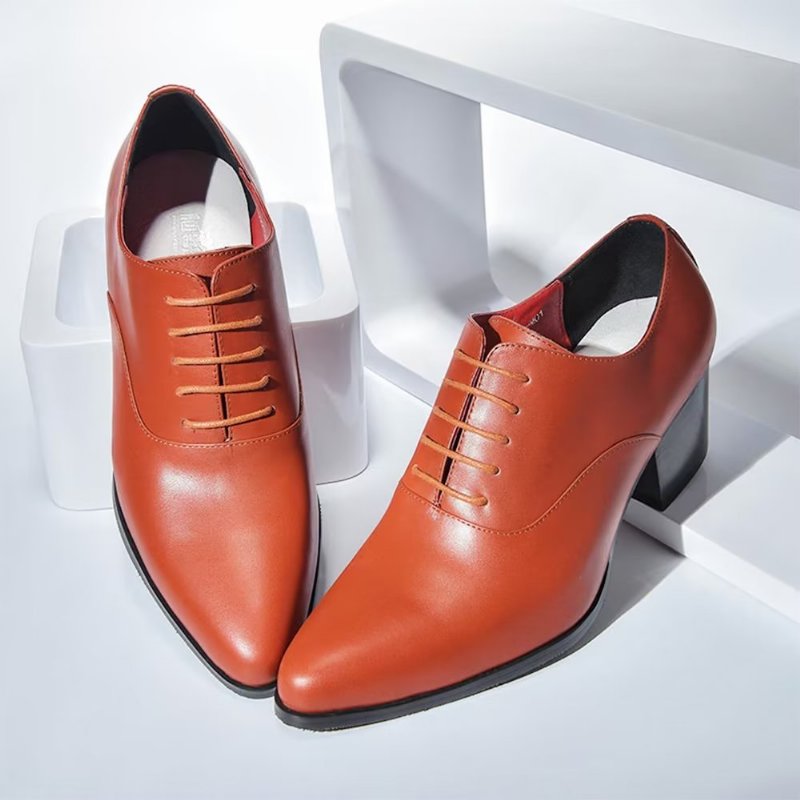 Formele Herenschoenen Leren Oxford-kledingschoenen - Oranje
