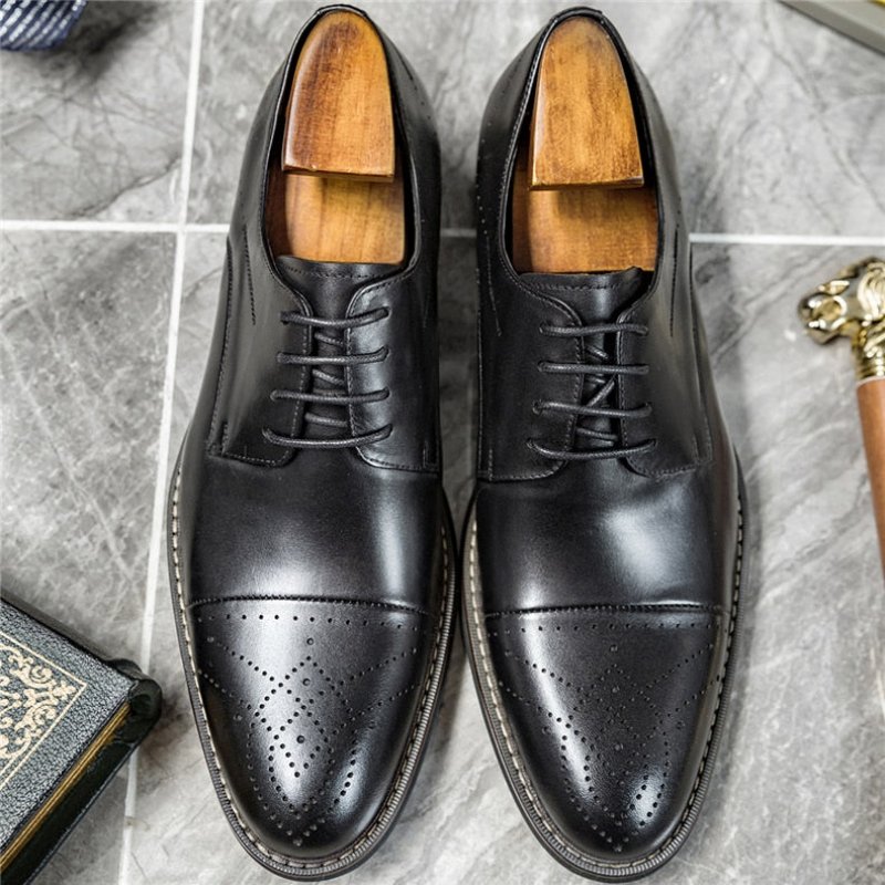 Formele Herenschoenen Leren Veterschoenen - Zwart