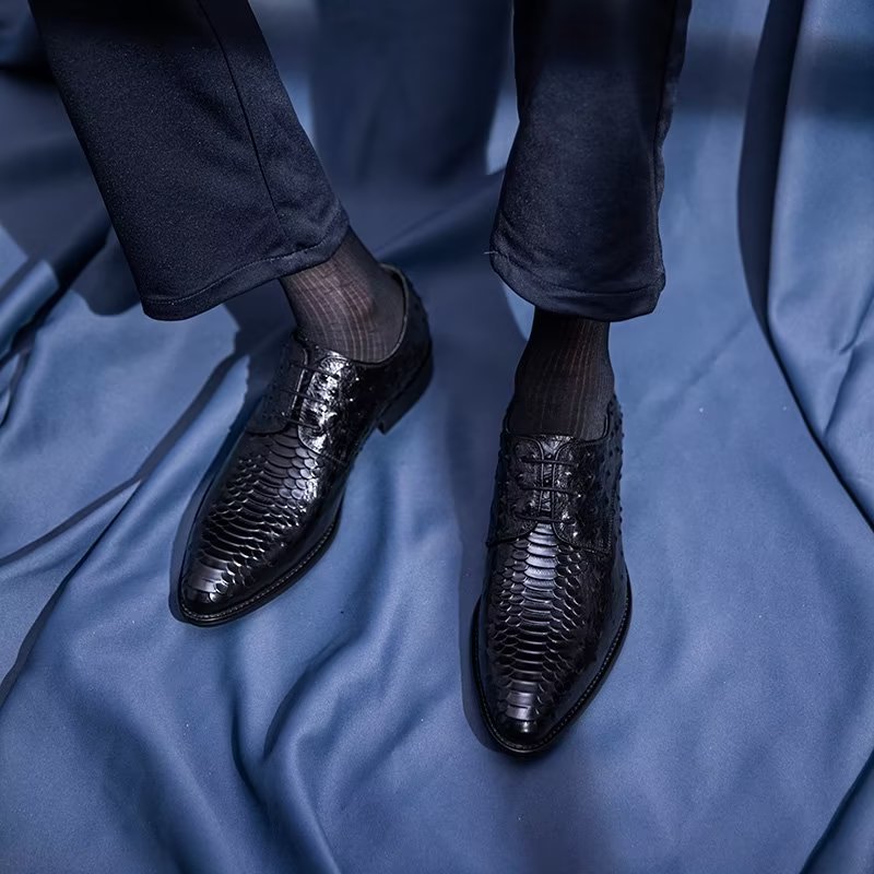 Formele Herenschoenen Luxe Croctex Derbies-kledingschoenen - Zwart