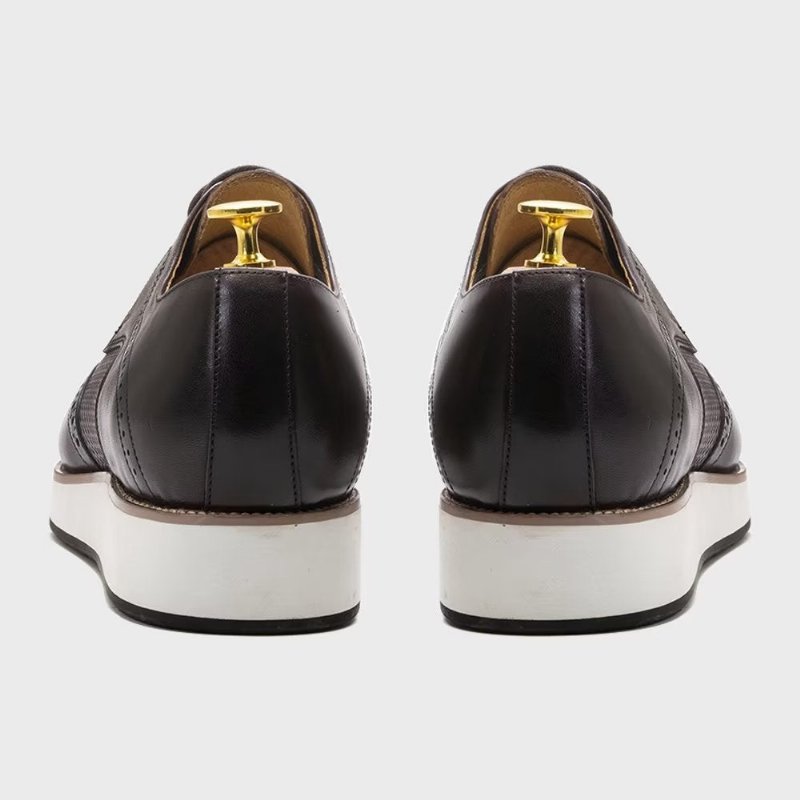 Formele Herenschoenen Luxe Derbyschoenen Met Exotisch Patroon - Zwart