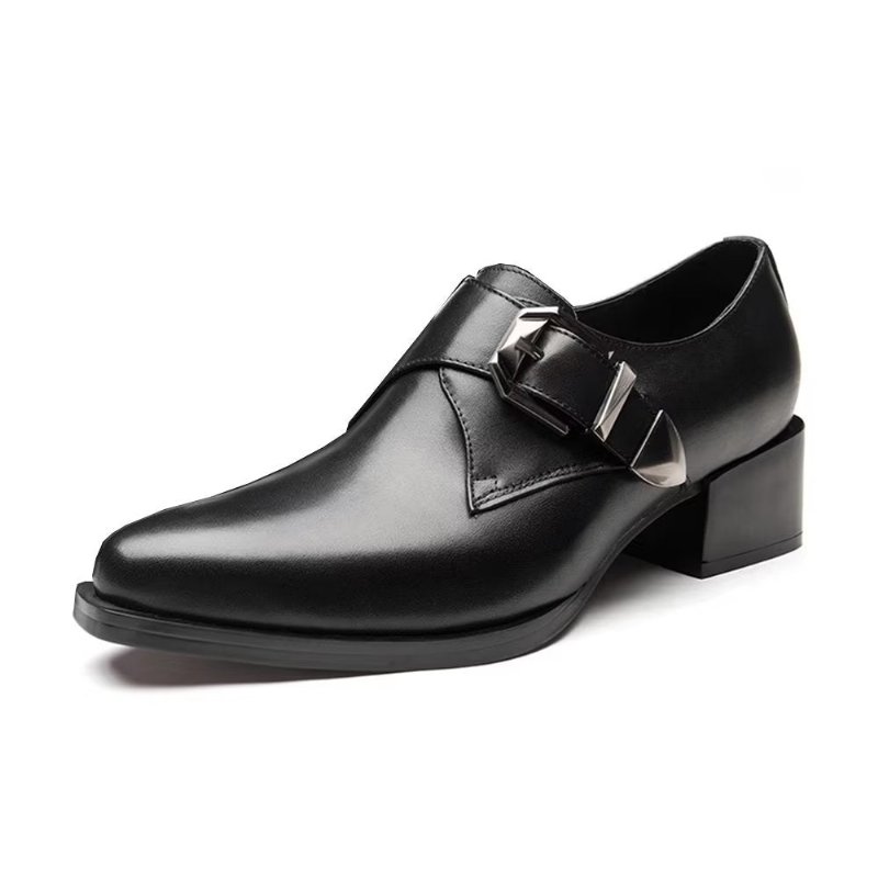 Formele Herenschoenen Luxe Monniksbandschoenen Met Puntige Neus - Zwart