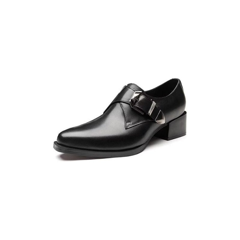 Formele Herenschoenen Luxe Monniksbandschoenen Met Puntige Neus - Zwart