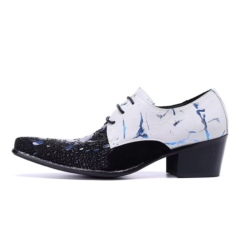 Formele Herenschoenen Met Exotisch Patroon Nette Derbyschoenen - Blauw