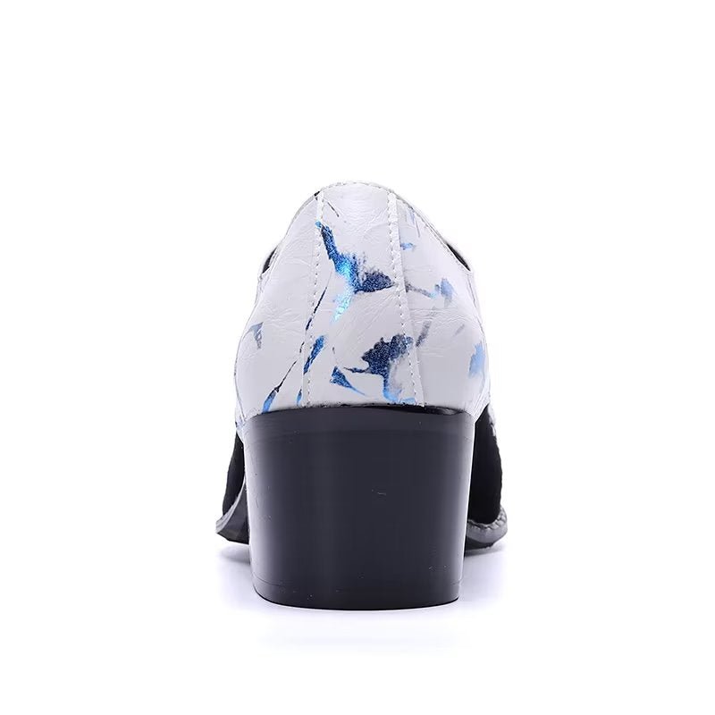 Formele Herenschoenen Met Exotisch Patroon Nette Derbyschoenen - Blauw