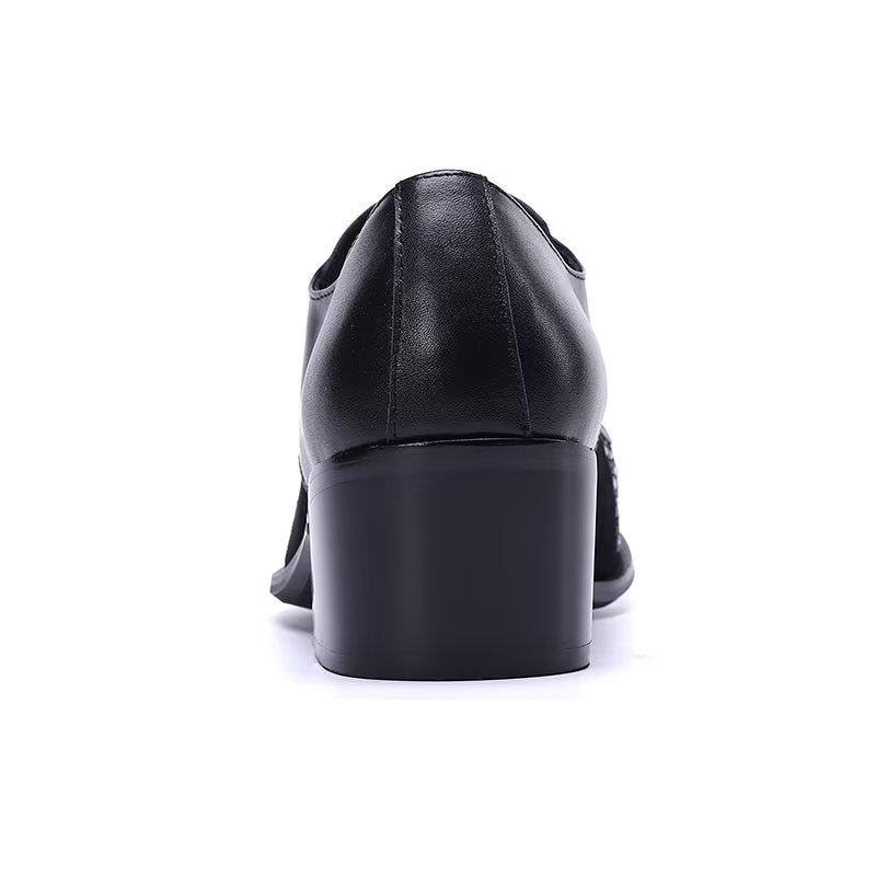 Formele Herenschoenen Met Exotisch Patroon Nette Derbyschoenen - Zwart