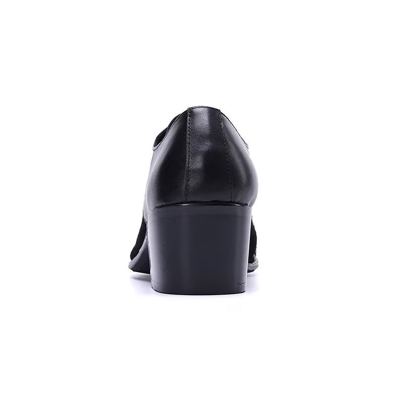 Formele Herenschoenen Met Exotisch Patroon Nette Derbyschoenen - Zwart 1