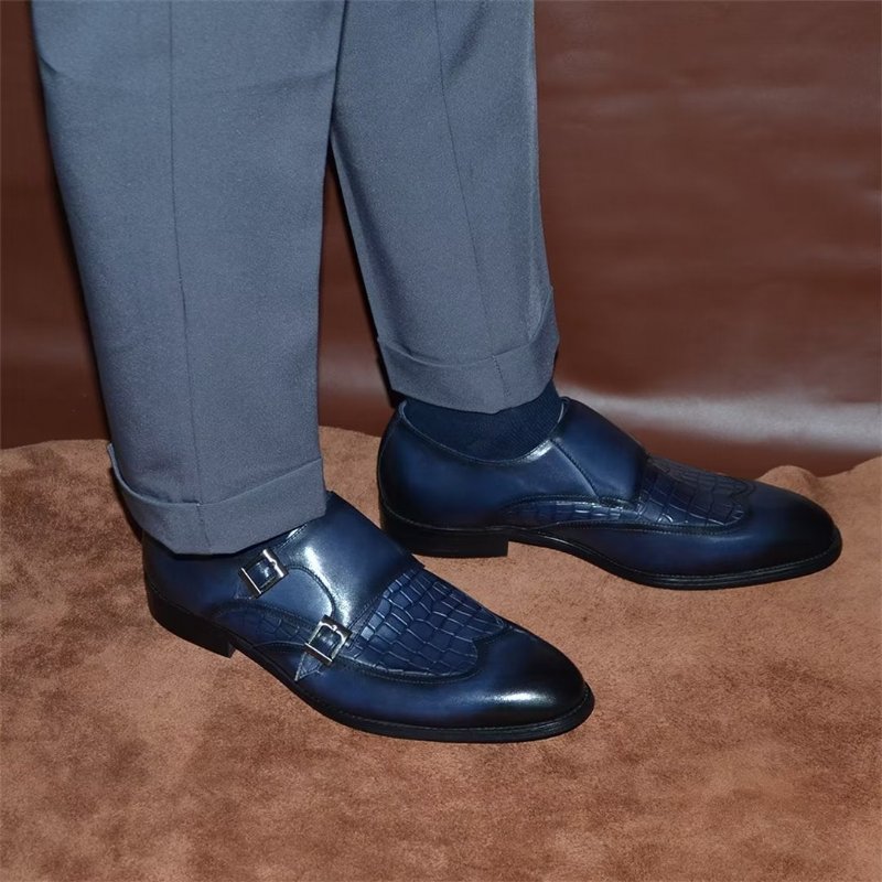 Formele Herenschoenen Met Gespsluiting Charme - Blauw