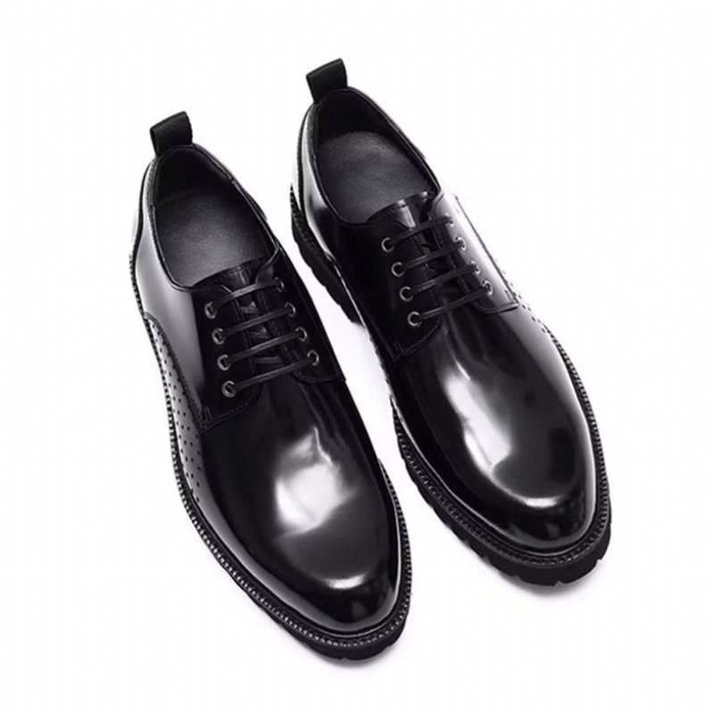 Formele Herenschoenen Met Ronde Neus Derbyschoenen - Zwart