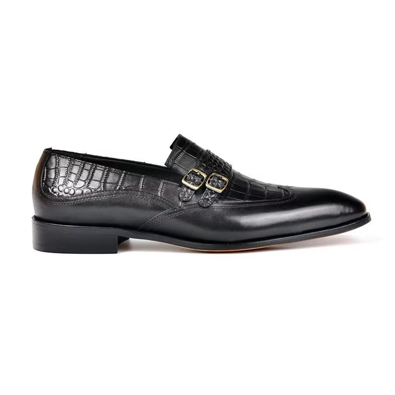 Formele Herenschoenen Met Ronde Neus Monniksband - Zwart