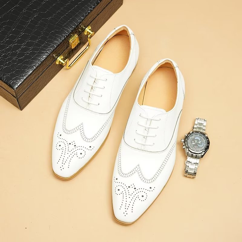 Formele Herenschoenen Slip-on Derbies Nette Schoenen - Wit