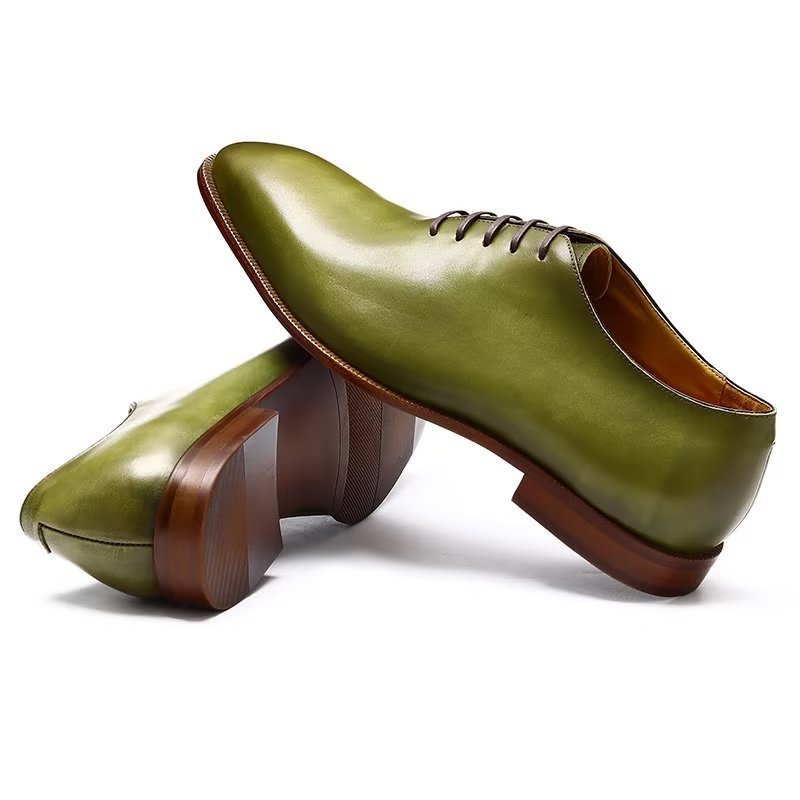 Formele Herenschoenen Weelderige Exotische Oxford-schoenen Met Ronde Neus - Groen