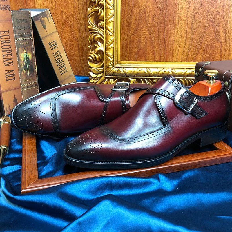Formele Herenschoenen Wingtip Oxford-kledingschoenen Prachtige Elegantie - Rood