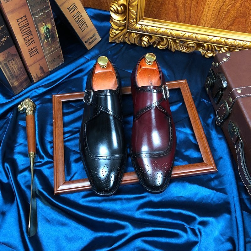 Formele Herenschoenen Wingtip Oxford-kledingschoenen Prachtige Elegantie - Rood