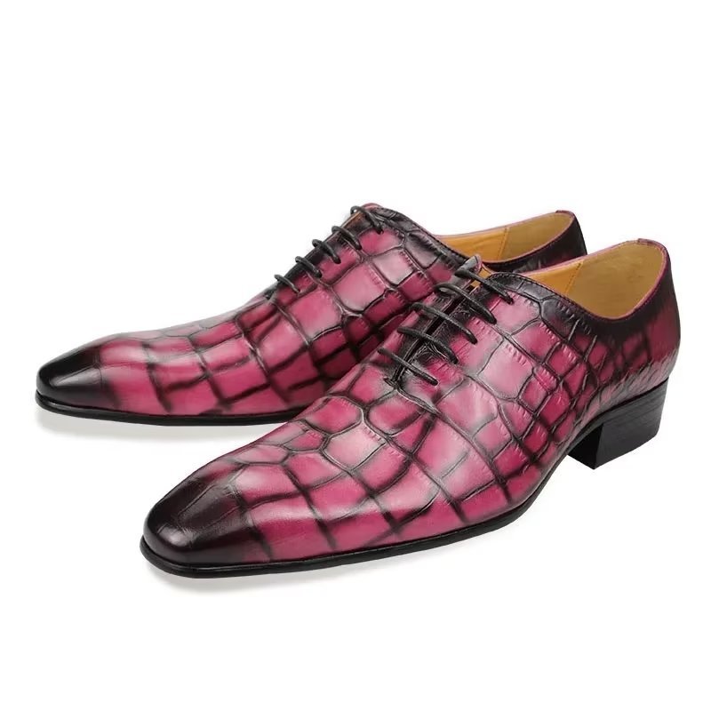Formele Schoenen Heren Brogue-trouwschoenen Met Veters - Rood