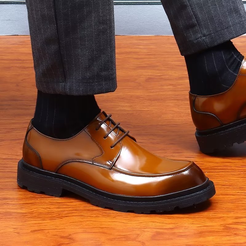 Formele Schoenen Heren Derbies Met Veters Nette - Bruin