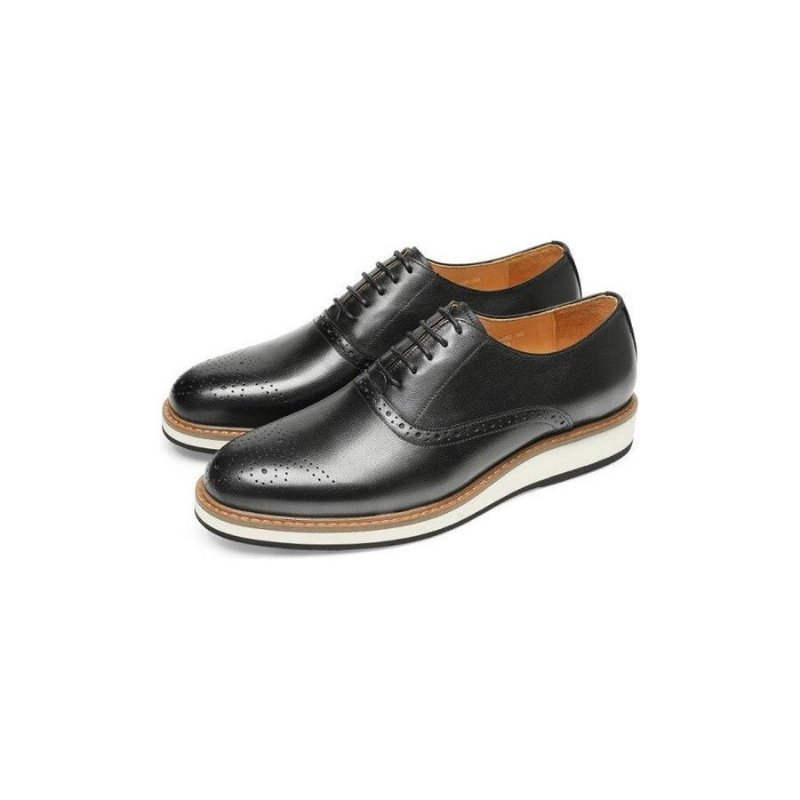 Formele Schoenen Heren Koeienhuid Designer Veterschoenen - Zwart