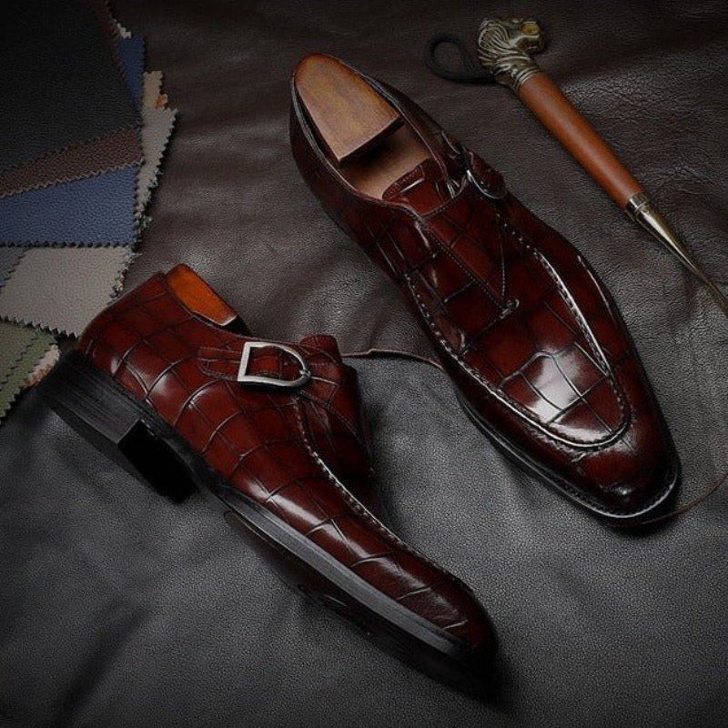 Formele Schoenen Heren Lederen Instappers Trouwjurken - Rood