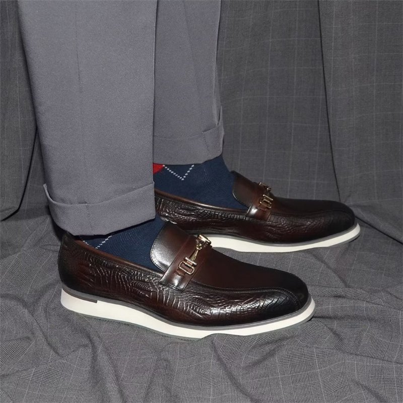 Formele Schoenen Heren Tijdloze Elegantie Instappers - Koffie