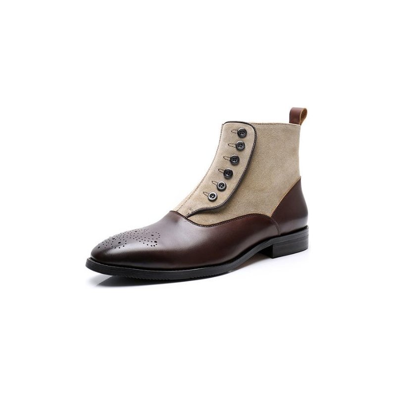 Herenlaarzen Regal Alligator Texture Wingtip-enkellaarzen - Abrikoos
