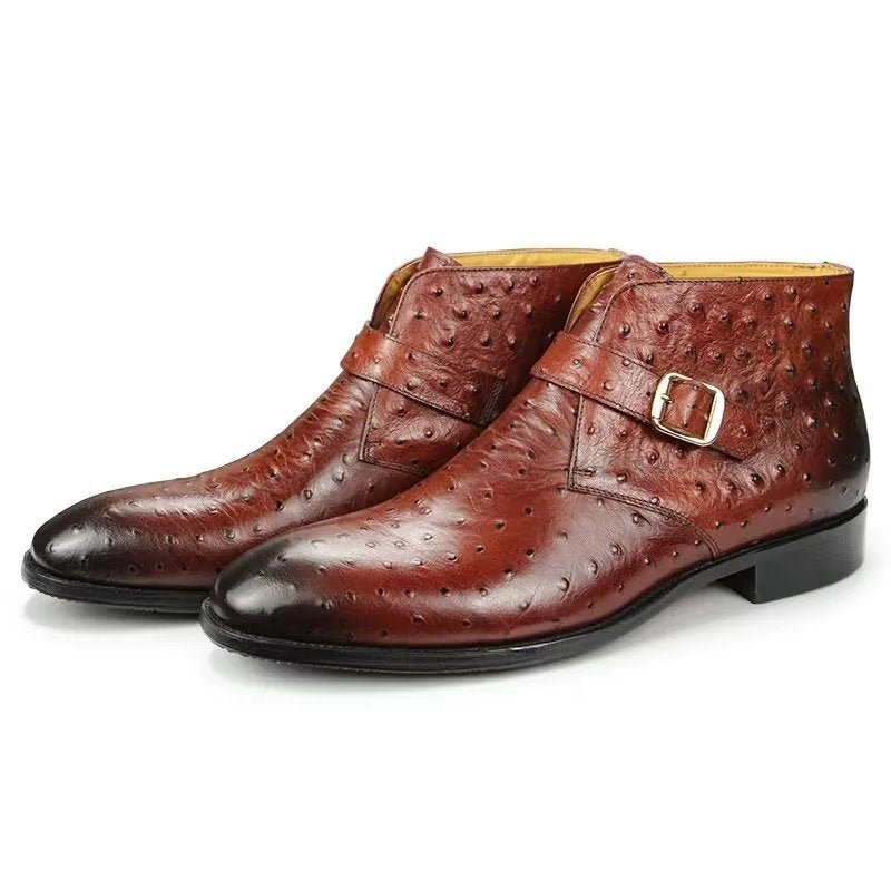 Herenlaarzen Rits Enkel Business Dress Schoenen - Rood