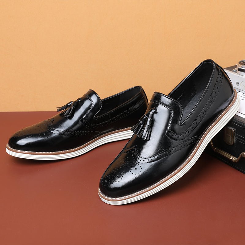 Herenloafers Kwastje Decor Trouwjurk Schoenen - Zwart