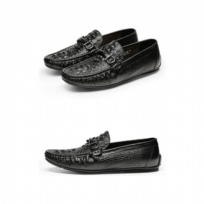 Herenloafers Luxe Croctex Waterdichte Instaploafers - Zwart