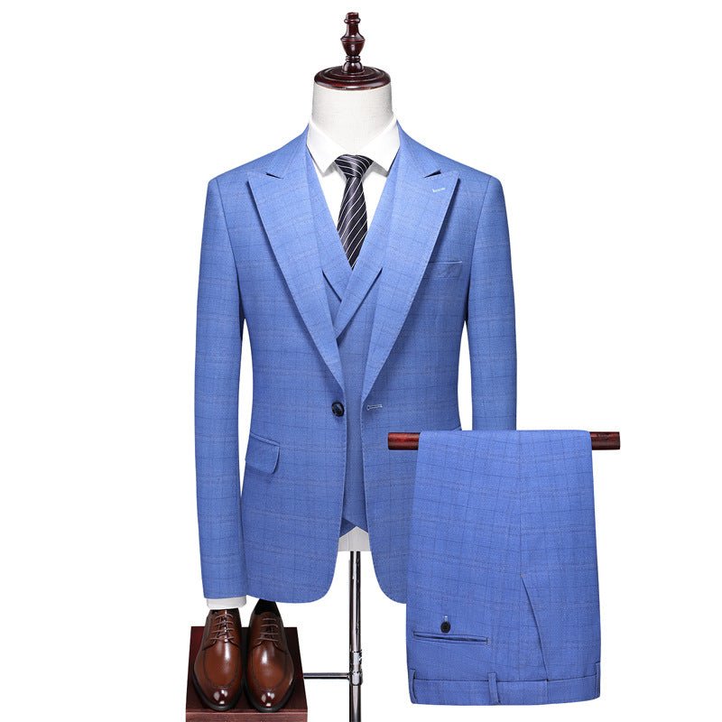 Herenpakken Skinny 3-delig Pak Met Ritssluiting - Blauw