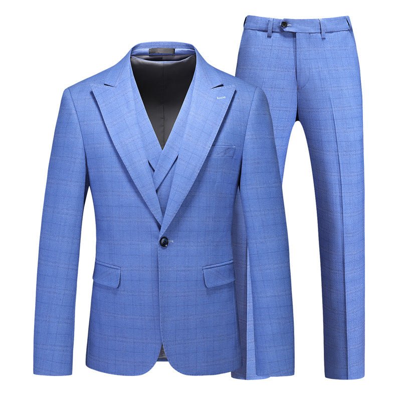 Herenpakken Skinny 3-delig Pak Met Ritssluiting - Blauw