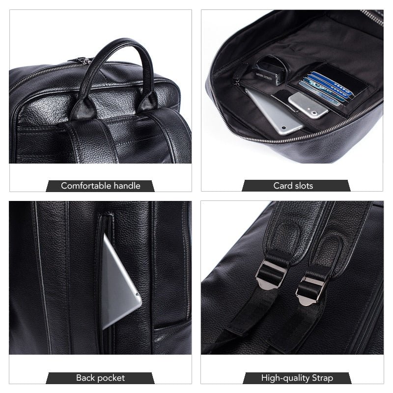 Herenrugzakken Luxe Exotische Anti-diefstal Laptop Reisrugzak Met Softback - Zwart