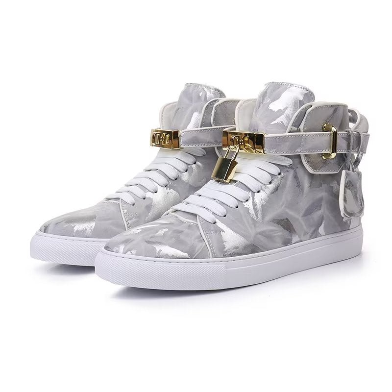Herensneakers Graffiti Elite Rundleer Hoge Kicks - Grijs
