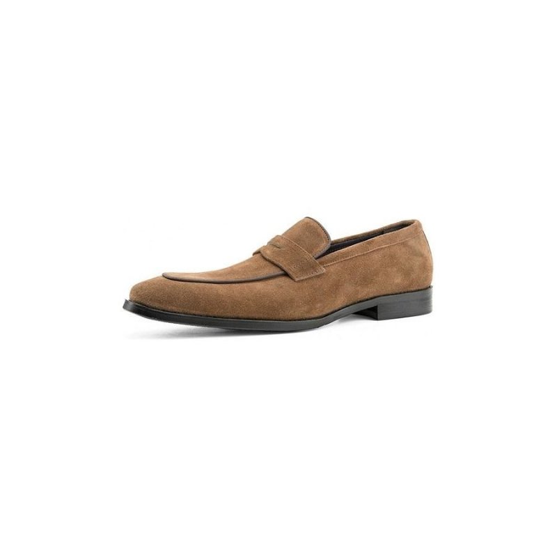 Loafers Heren Chique Instapbrogueschoenen Met Exotisch Patroon - Koffie