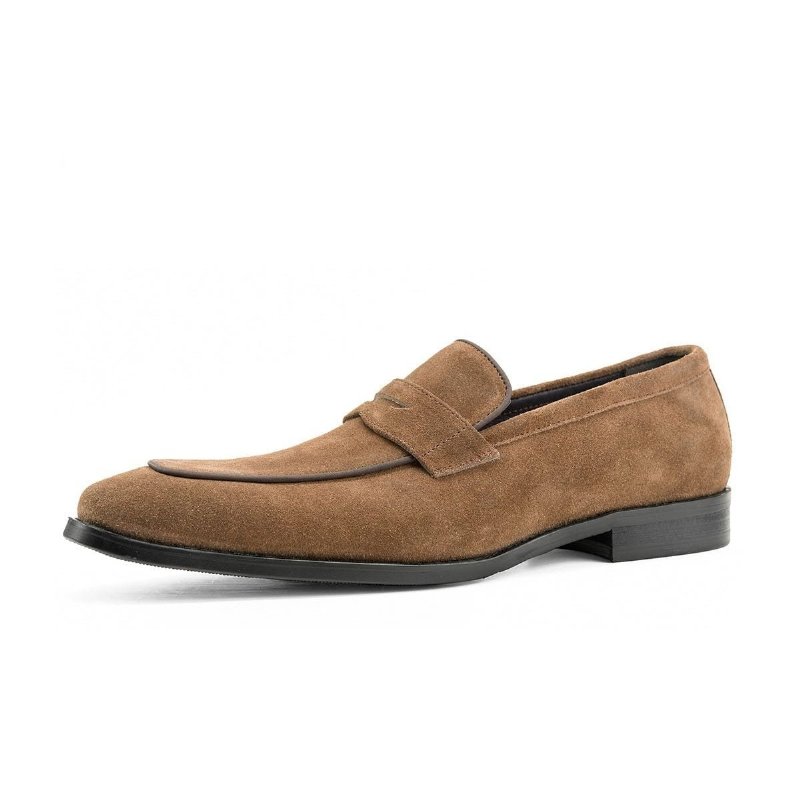 Loafers Heren Chique Instapbrogueschoenen Met Exotisch Patroon - Koffie