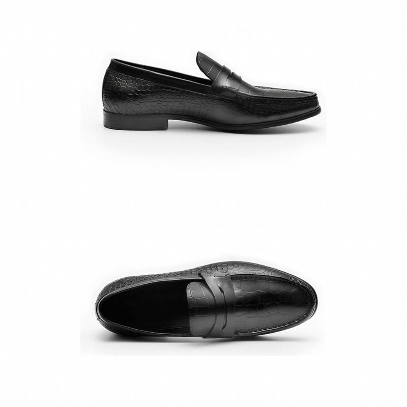 Loafers Heren Luxe Croctex-instapbrogues-loafers - Zwart