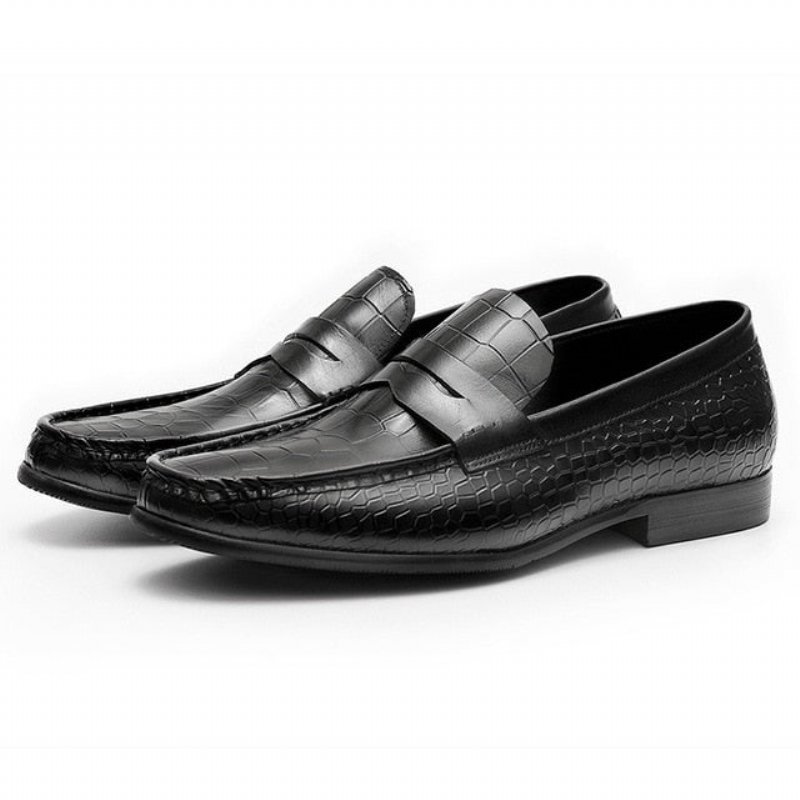 Loafers Heren Luxe Croctex-instapbrogues-loafers - Zwart