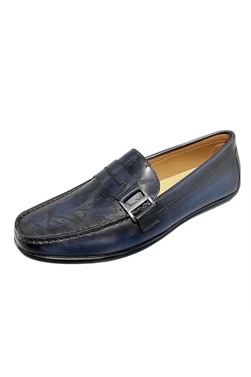 Loafers Heren Luxe Rundleren Flats - Bruin